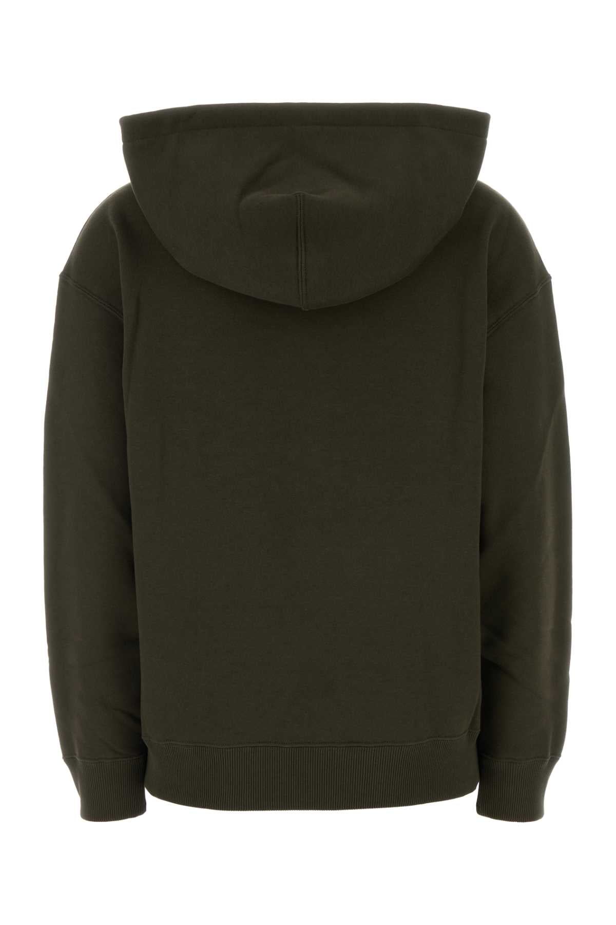 Jil Sander Women Olive Green Cotton Sweatshirt JIL SANDER