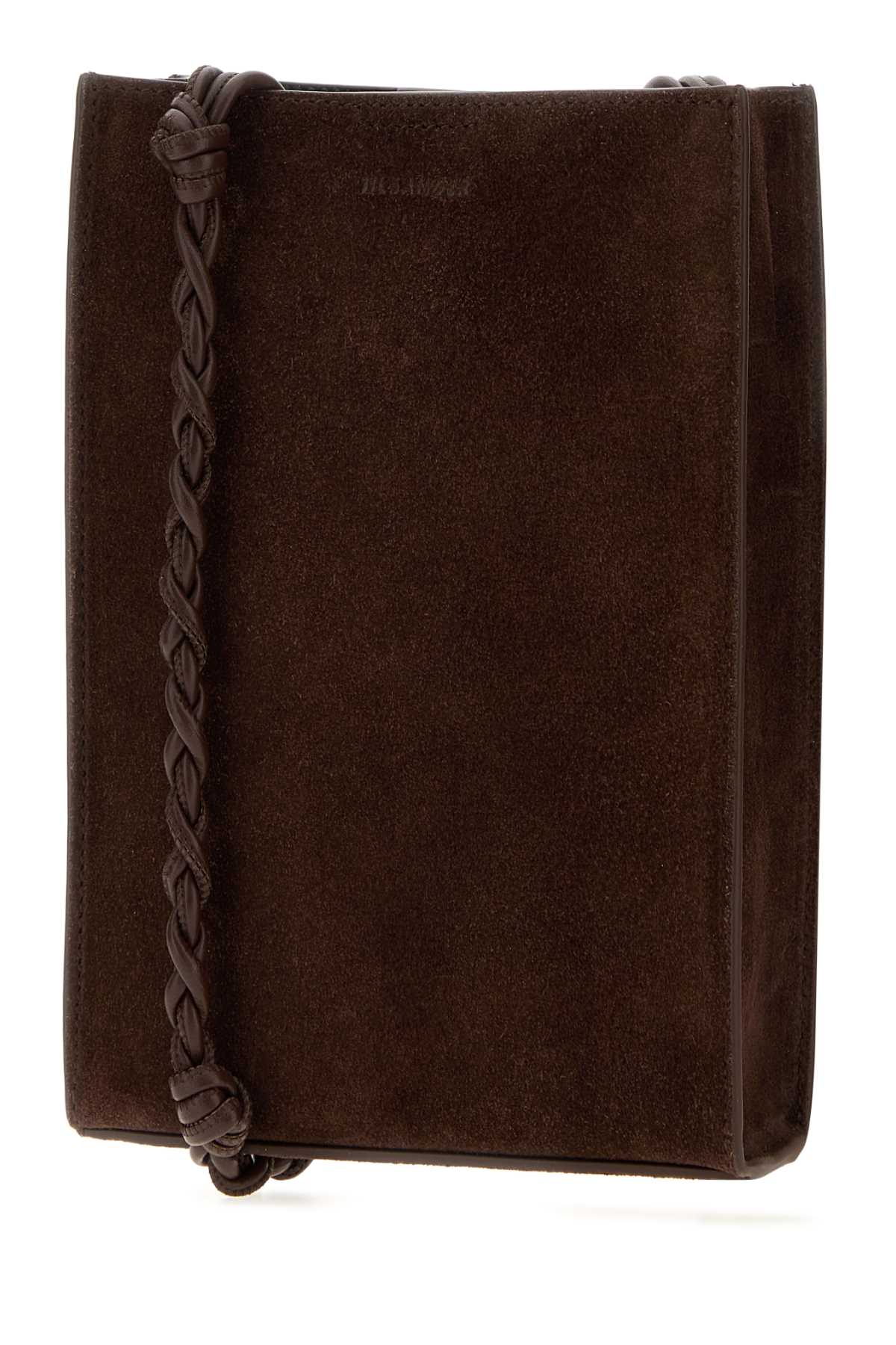 Jil Sander Men Brown Suede Small Tangle Shoulder Bag JIL SANDER