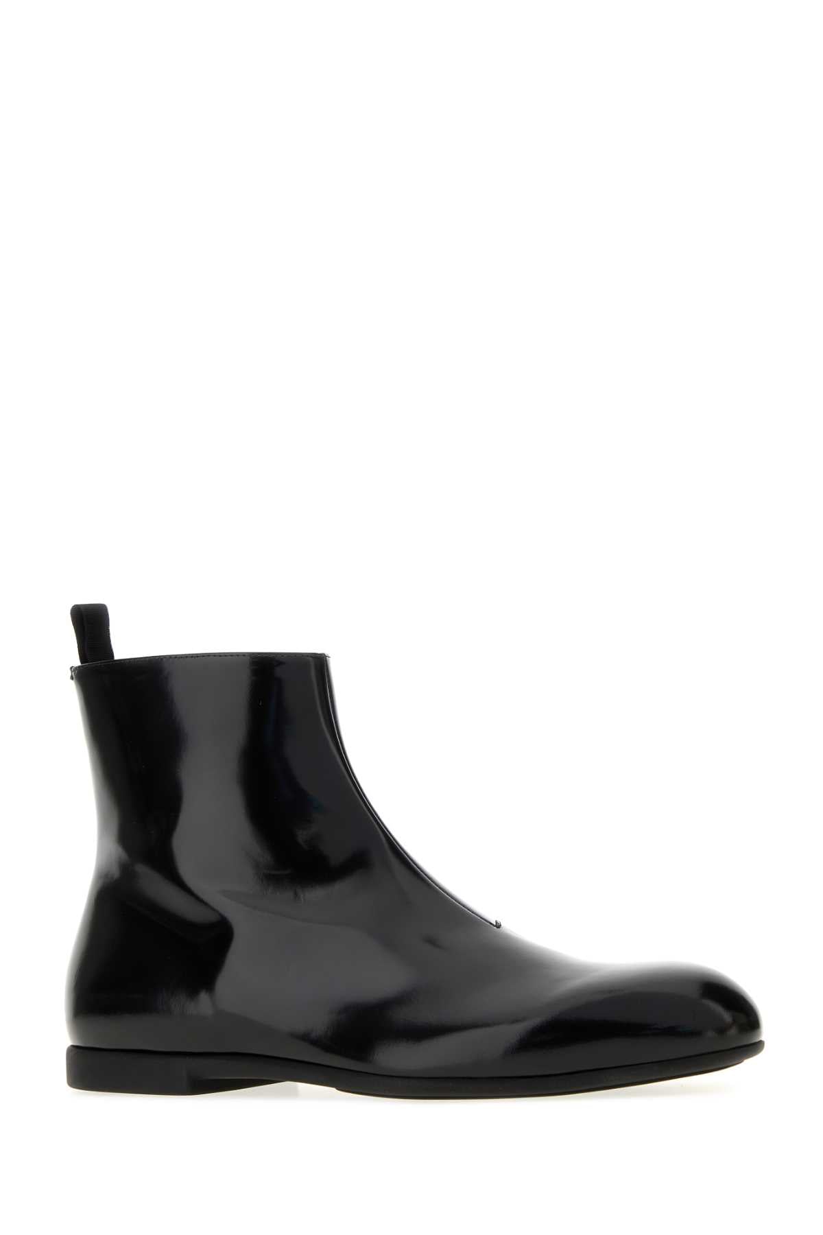 Jil Sander Men Black Leather Ankle Boots JIL SANDER