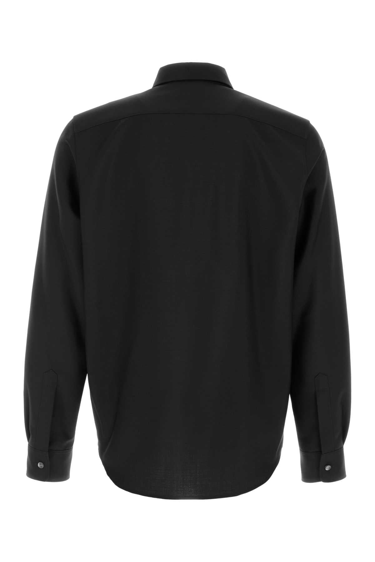 Jil Sander Men Black Wool Blend Shirt JIL SANDER
