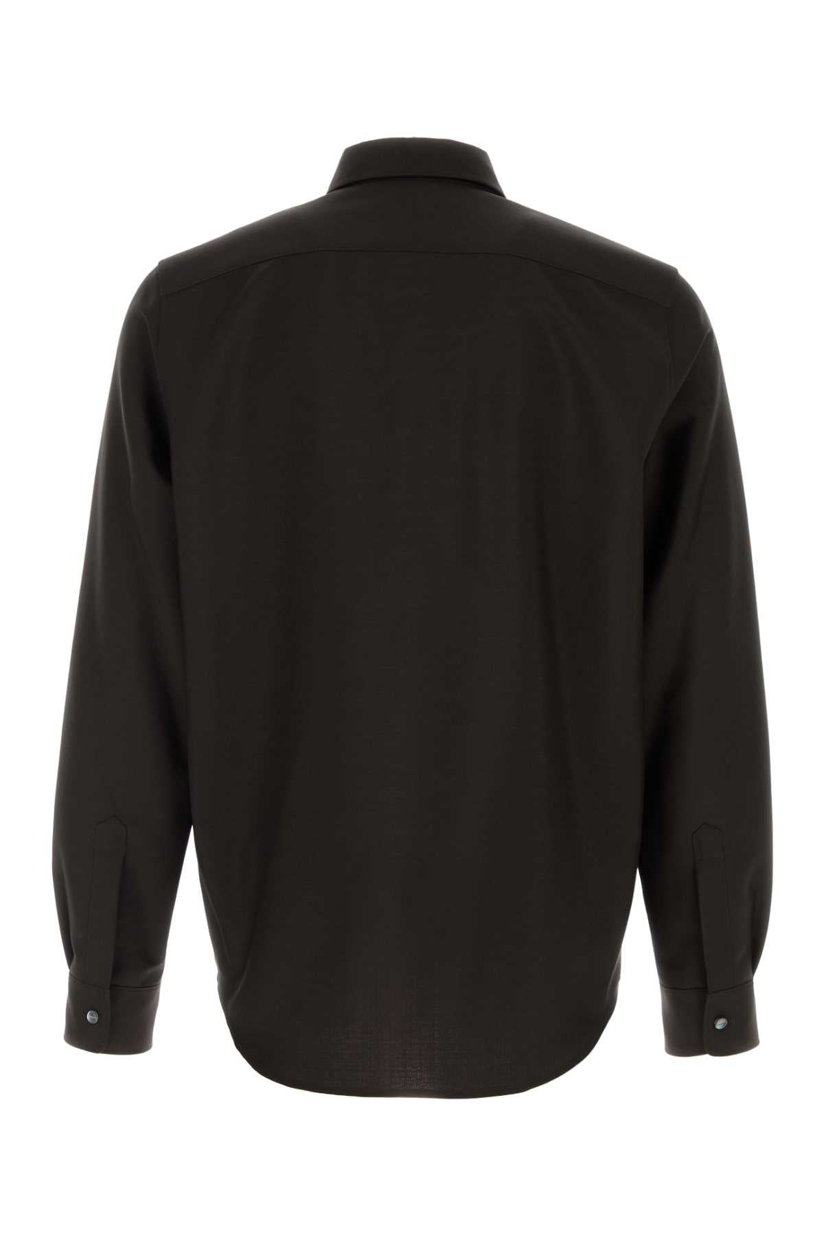 Jil Sander Men Chocolate Wool Blend Shirt JIL SANDER