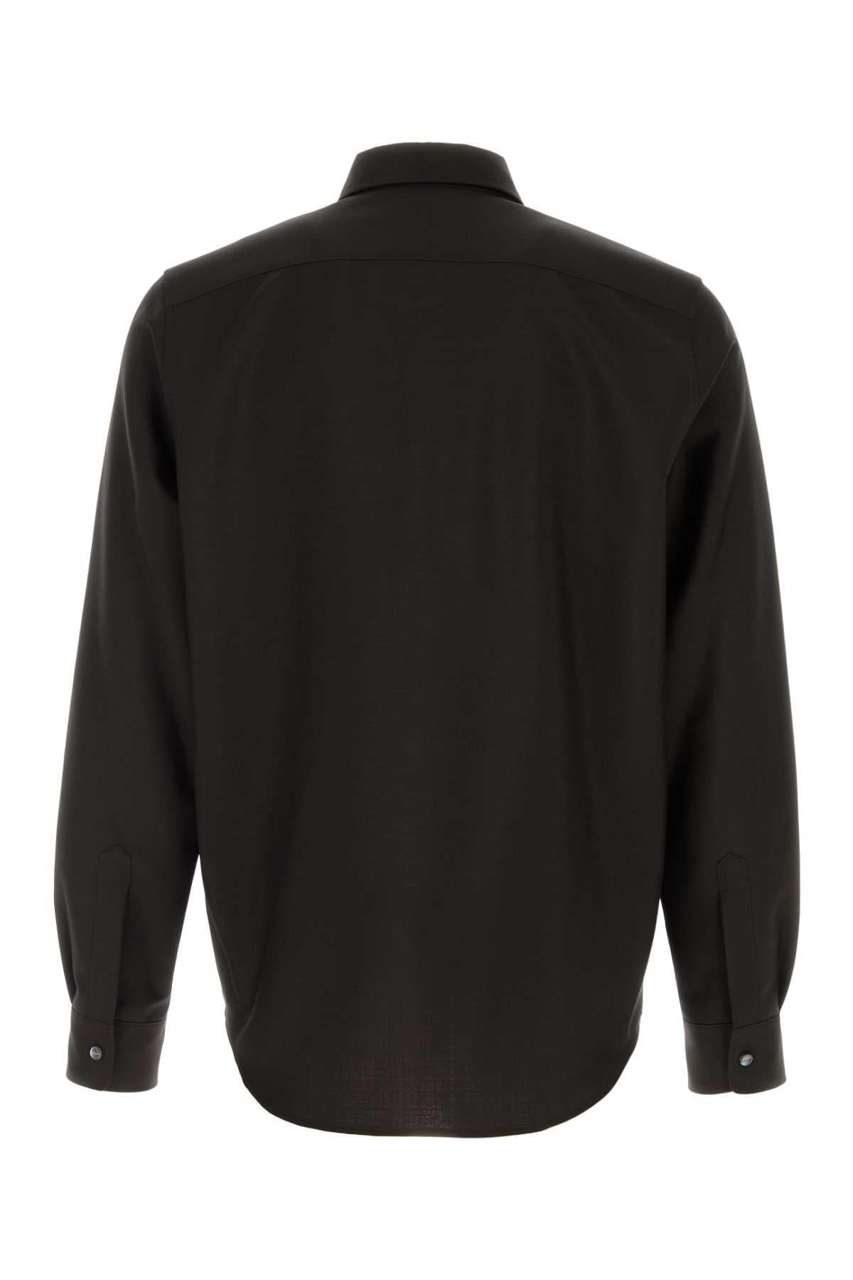 Jil Sander Men Chocolate Wool Blend Shirt JIL SANDER