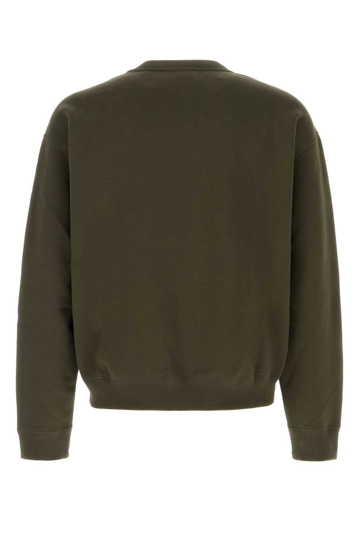 Jil Sander Men Olive Green Cotton Sweatshirt JIL SANDER