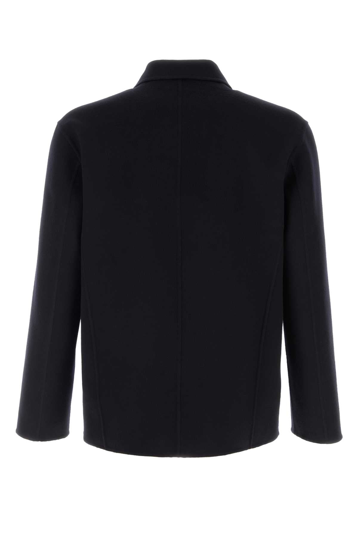Jil Sander Men Midnight Blue Wool Blend Shirt JIL SANDER