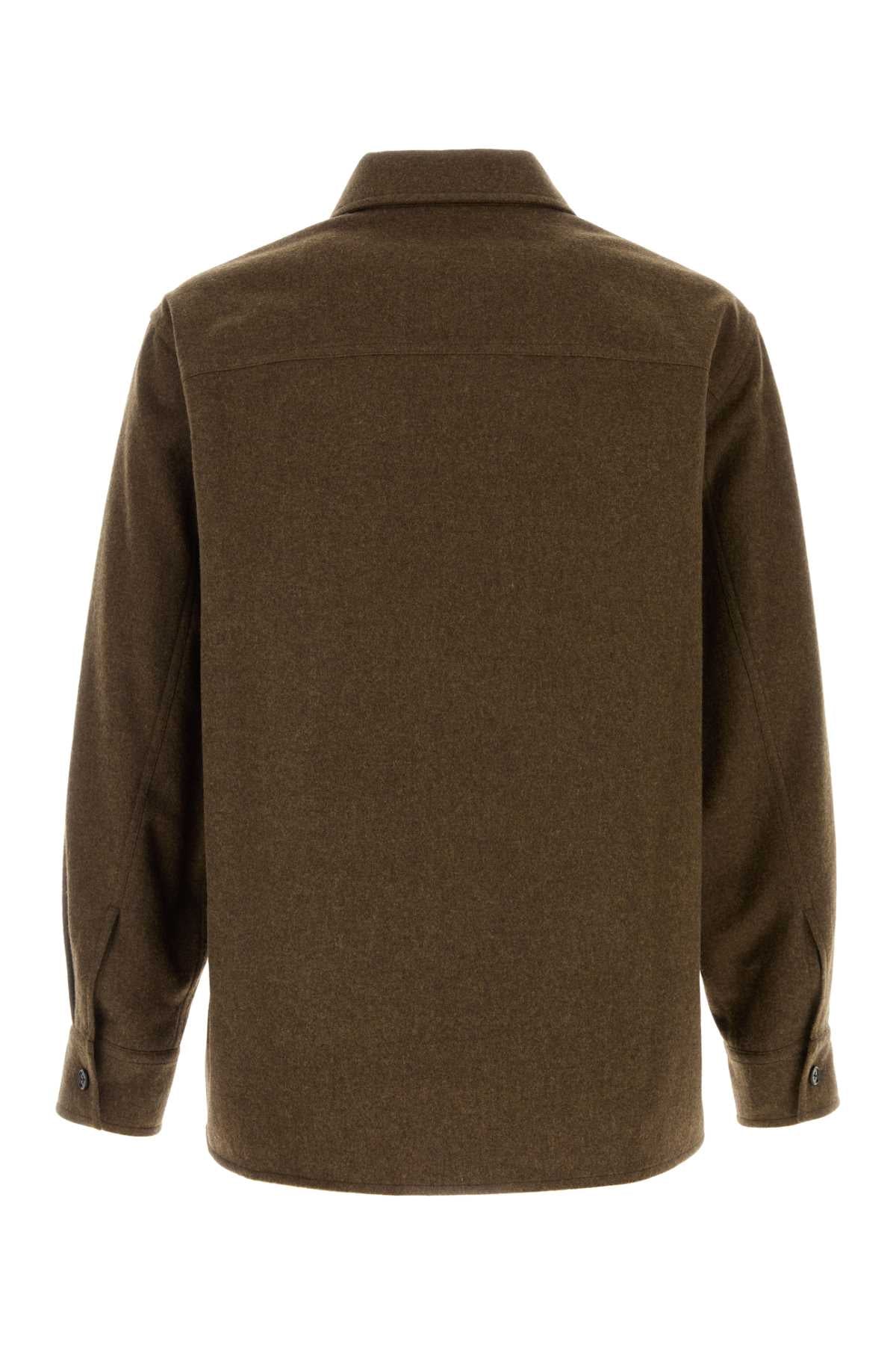 Jil Sander Men Khaki Wool Shirt JIL SANDER