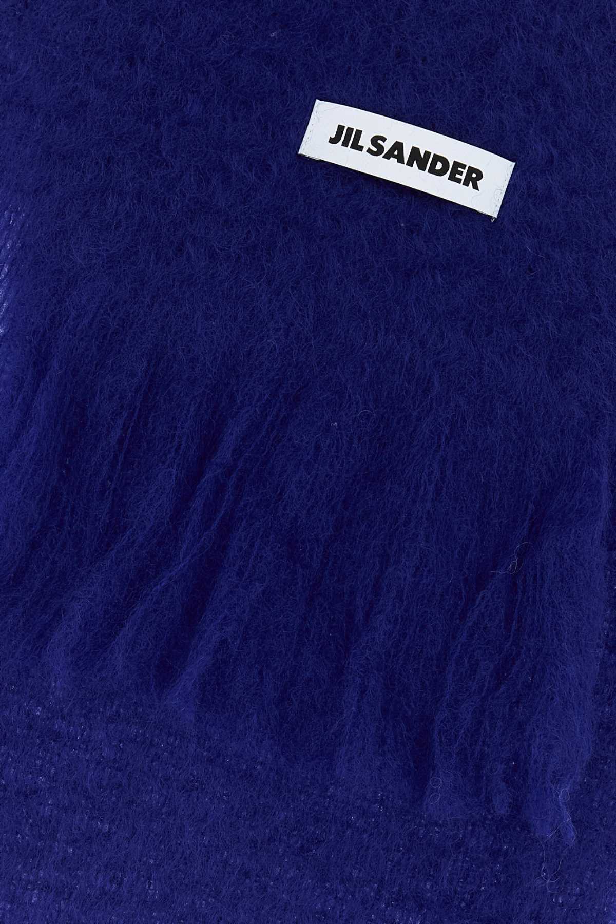 Jil Sander Men Blue Mohair Blend Scarf JIL SANDER