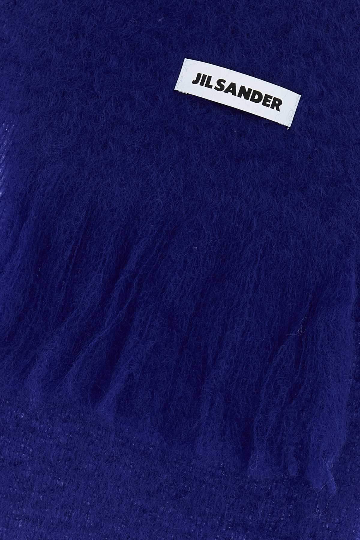 Jil Sander Men Blue Mohair Blend Scarf JIL SANDER