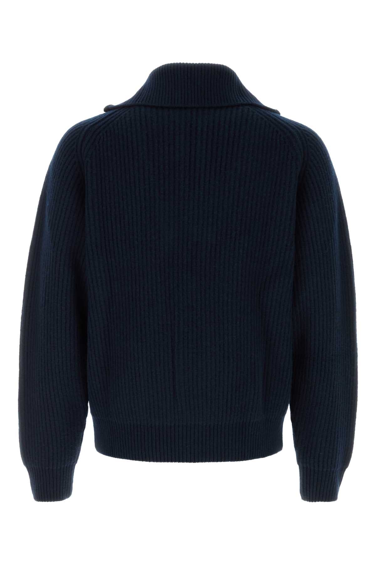 Jil Sander Men Navy Blue Wool Polo Shirt JIL SANDER