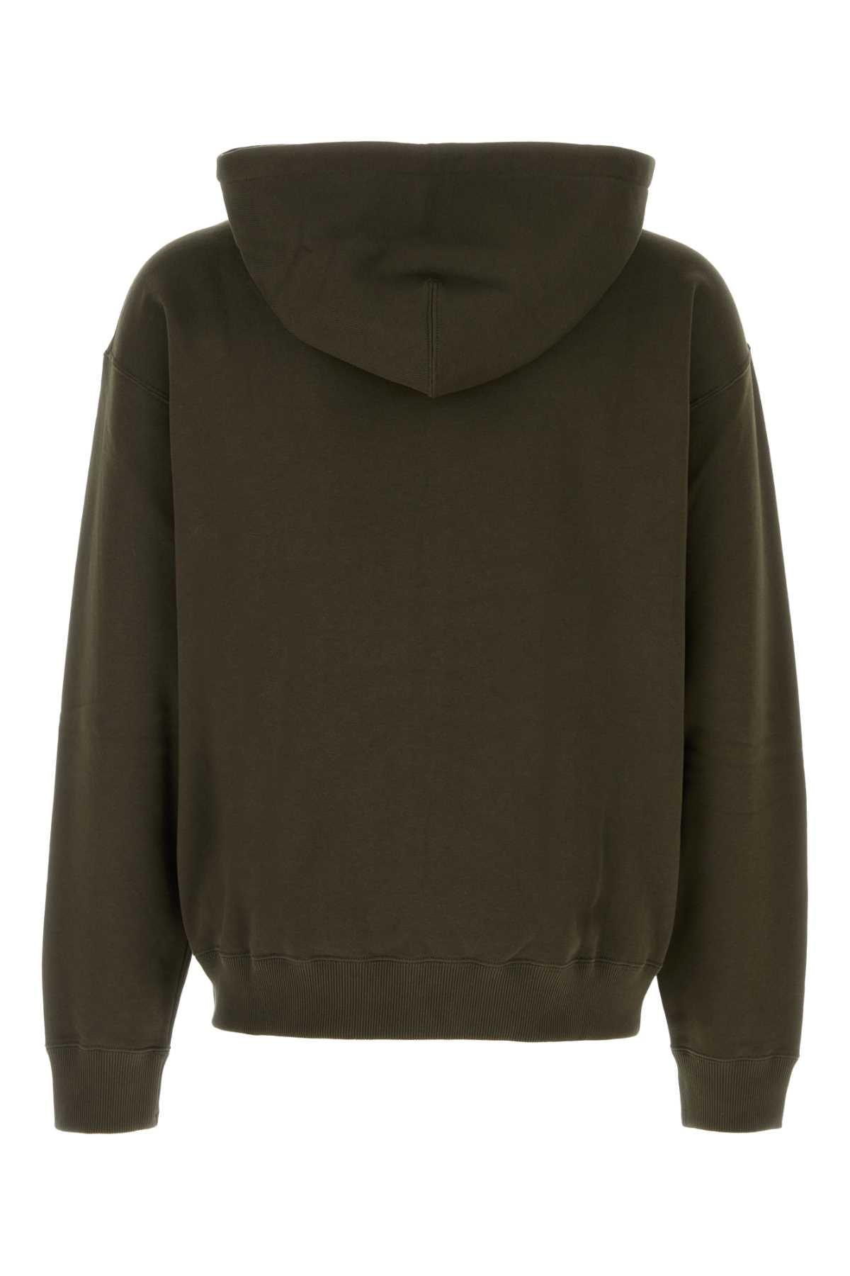 Jil Sander Men Olive Green Cotton Sweatshirt JIL SANDER