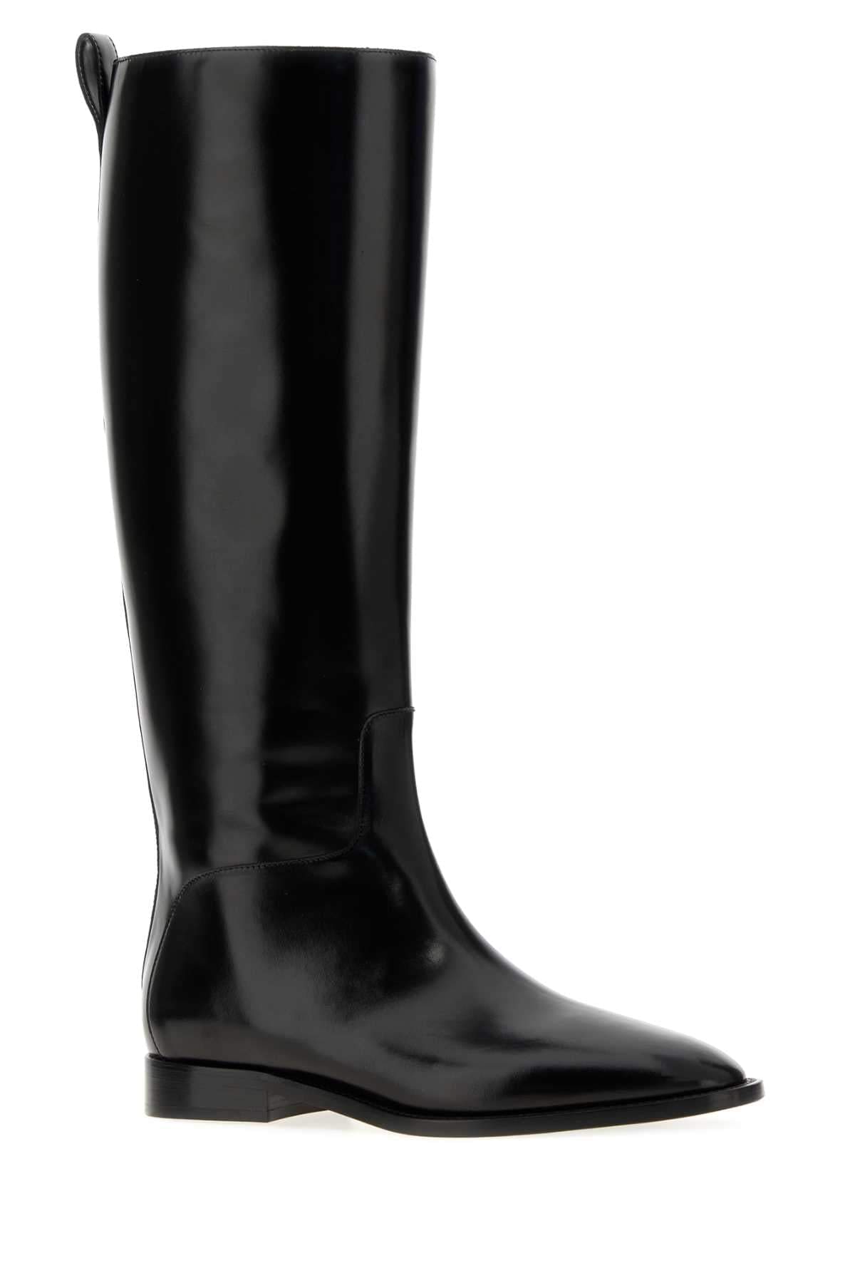 Jil Sander Women Black Leather Lune Boots JIL SANDER