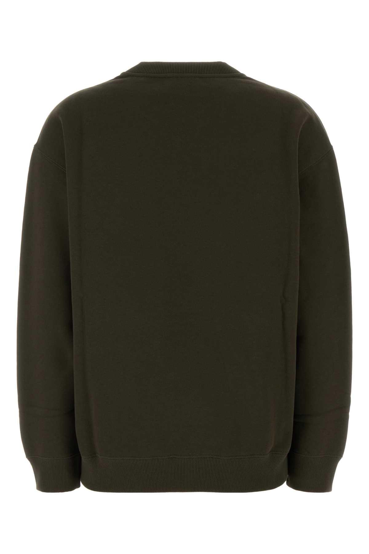 Jil Sander Women Olive Green Cotton Sweatshirt JIL SANDER