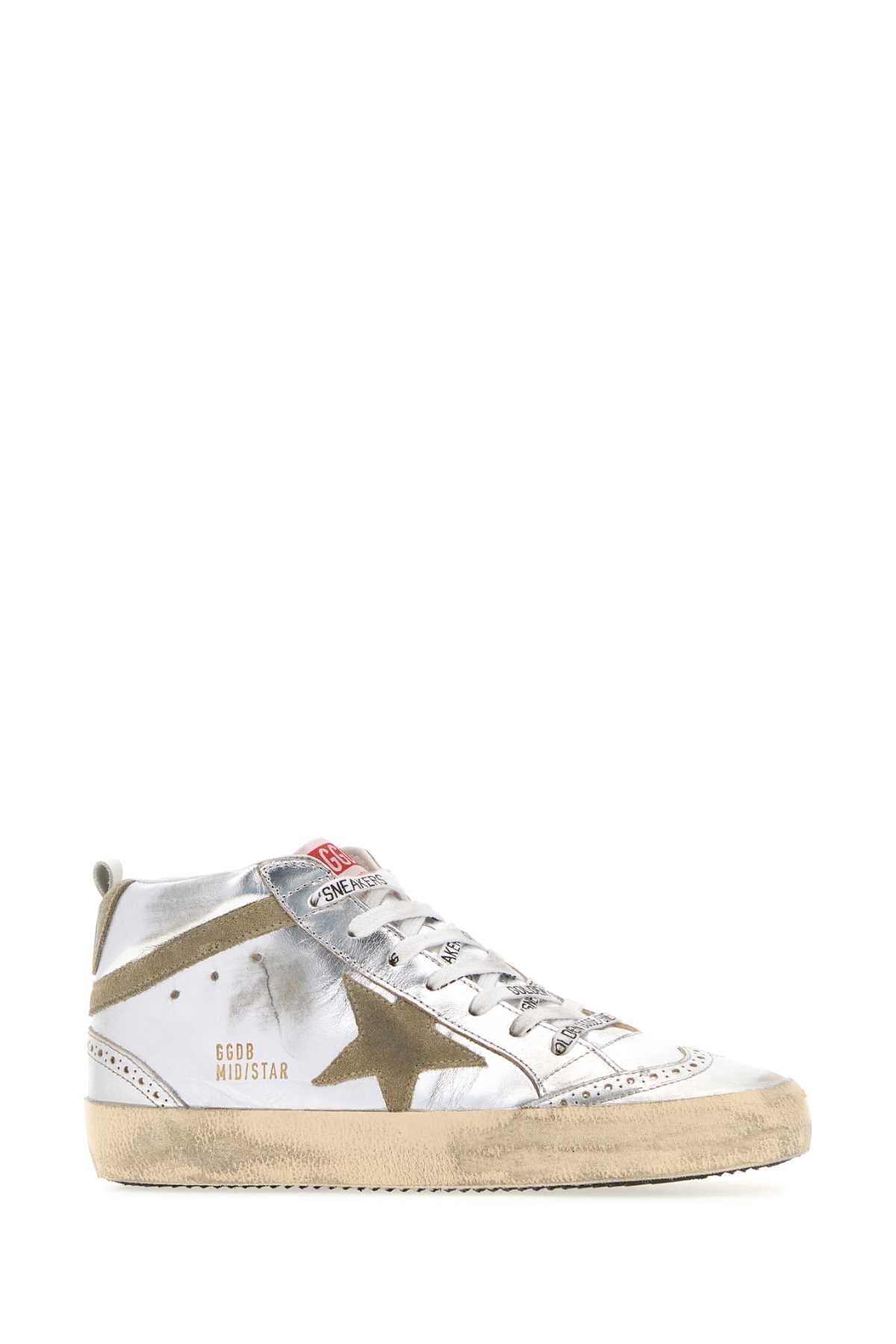 Golden Goose Deluxe Brand Women Silver Leather Mid Star Sneakers GOLDEN GOOSE