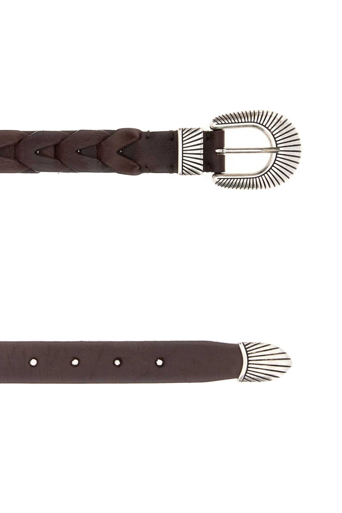 Golden Goose Deluxe Brand Women Chocolate Leather Juno Belt GOLDEN GOOSE