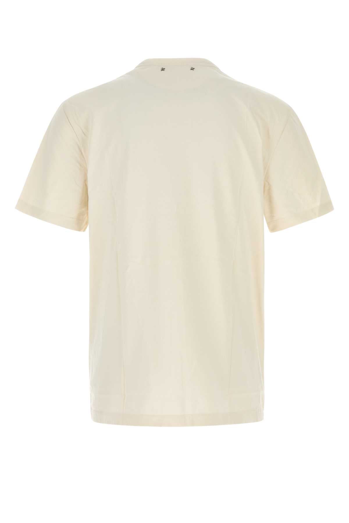 Golden Goose Deluxe Brand Men Ivory Cotton T-Shirt GOLDEN GOOSE