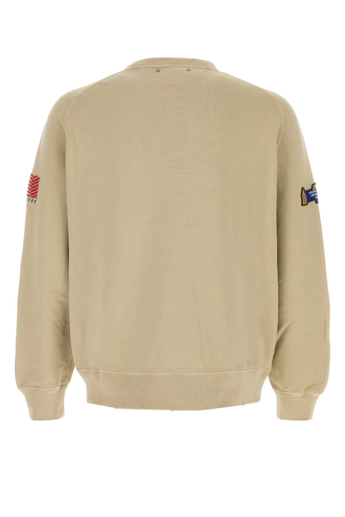 Golden Goose Deluxe Brand Men Cappuccino Cotton Oversize Sweatshirt GOLDEN GOOSE