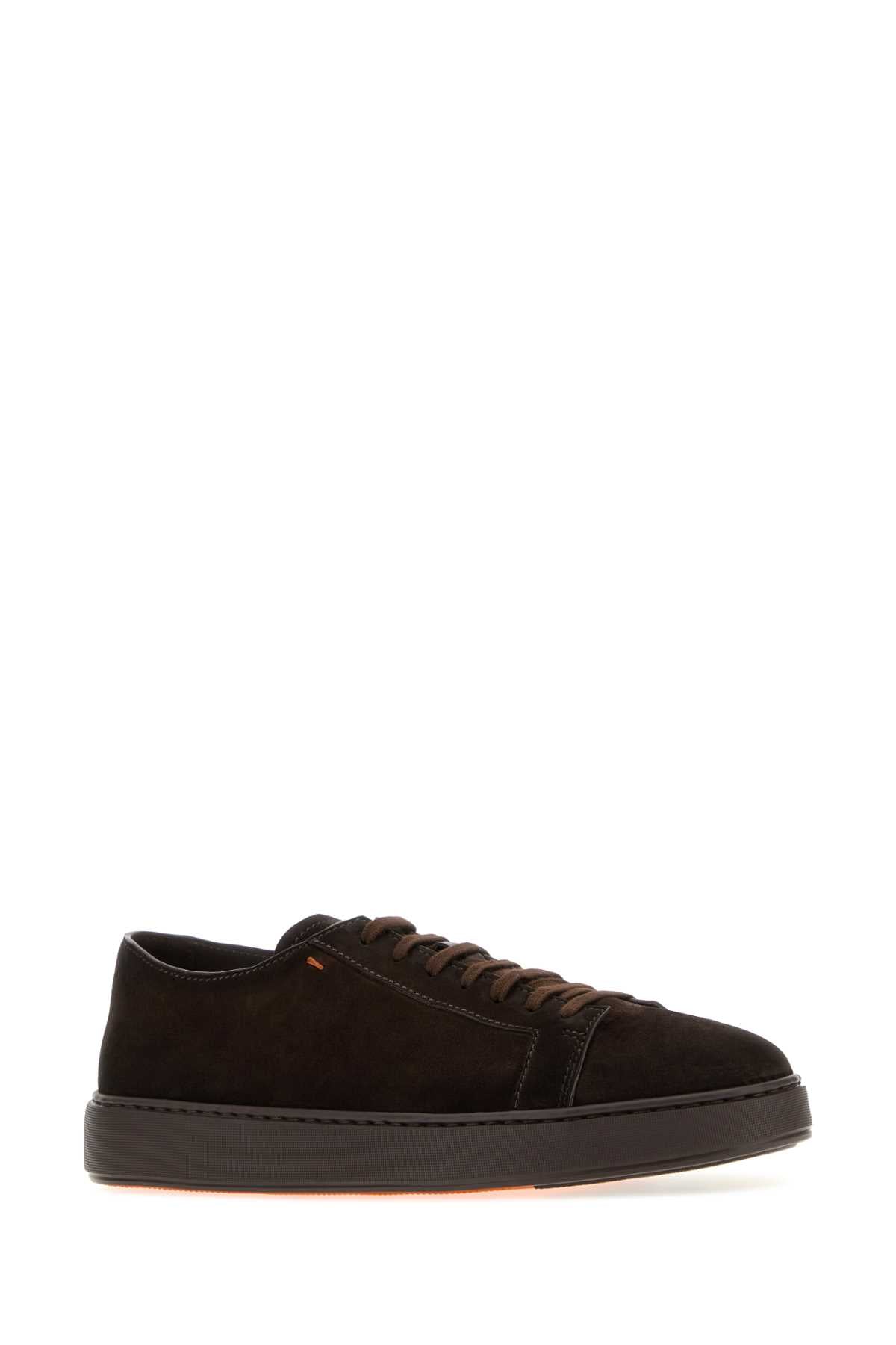 Santoni Men Dark Brown Suede Damps Sneakers SANTONI