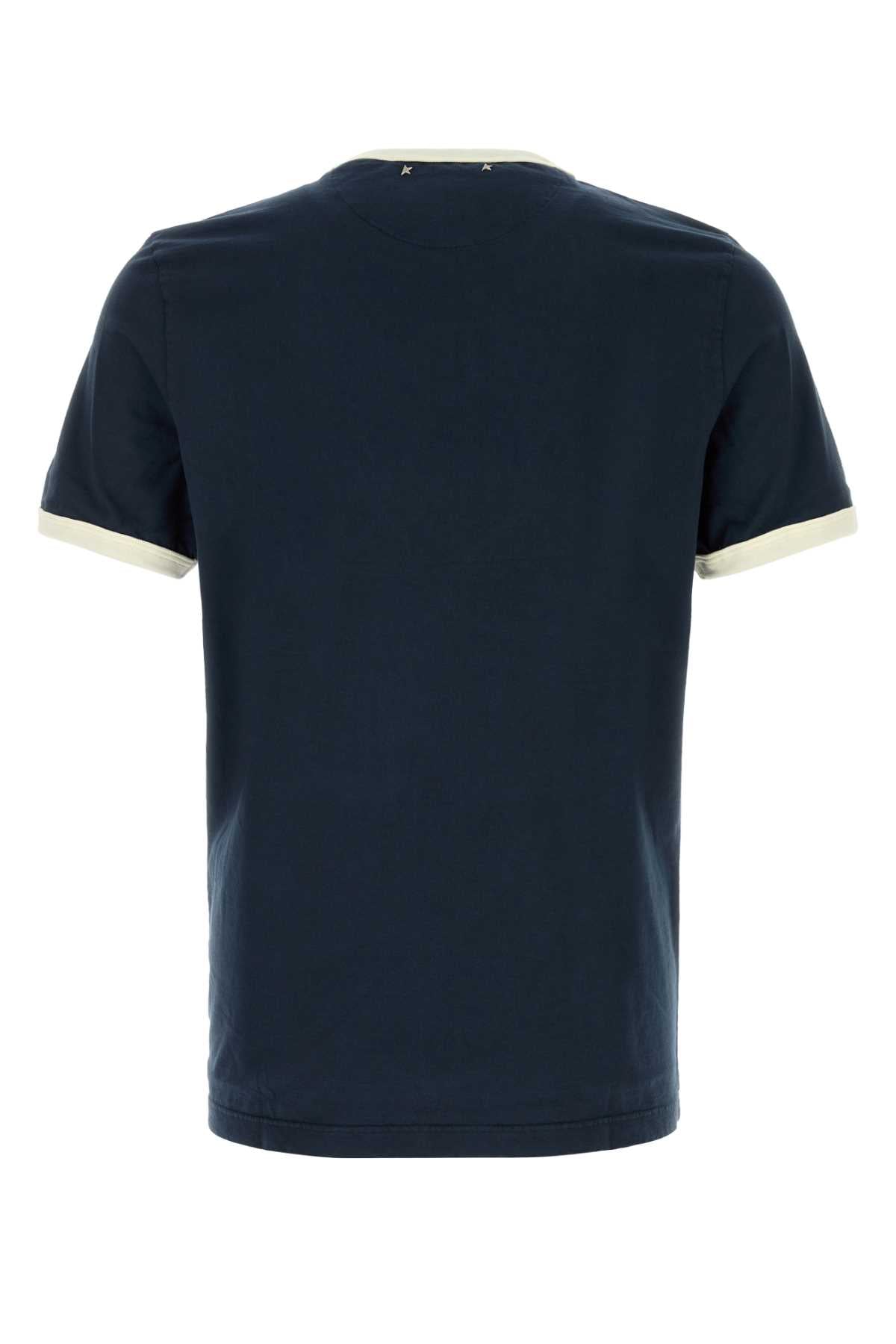 Golden Goose Deluxe Brand Men Navy Blue Cotton T-Shirt GOLDEN GOOSE