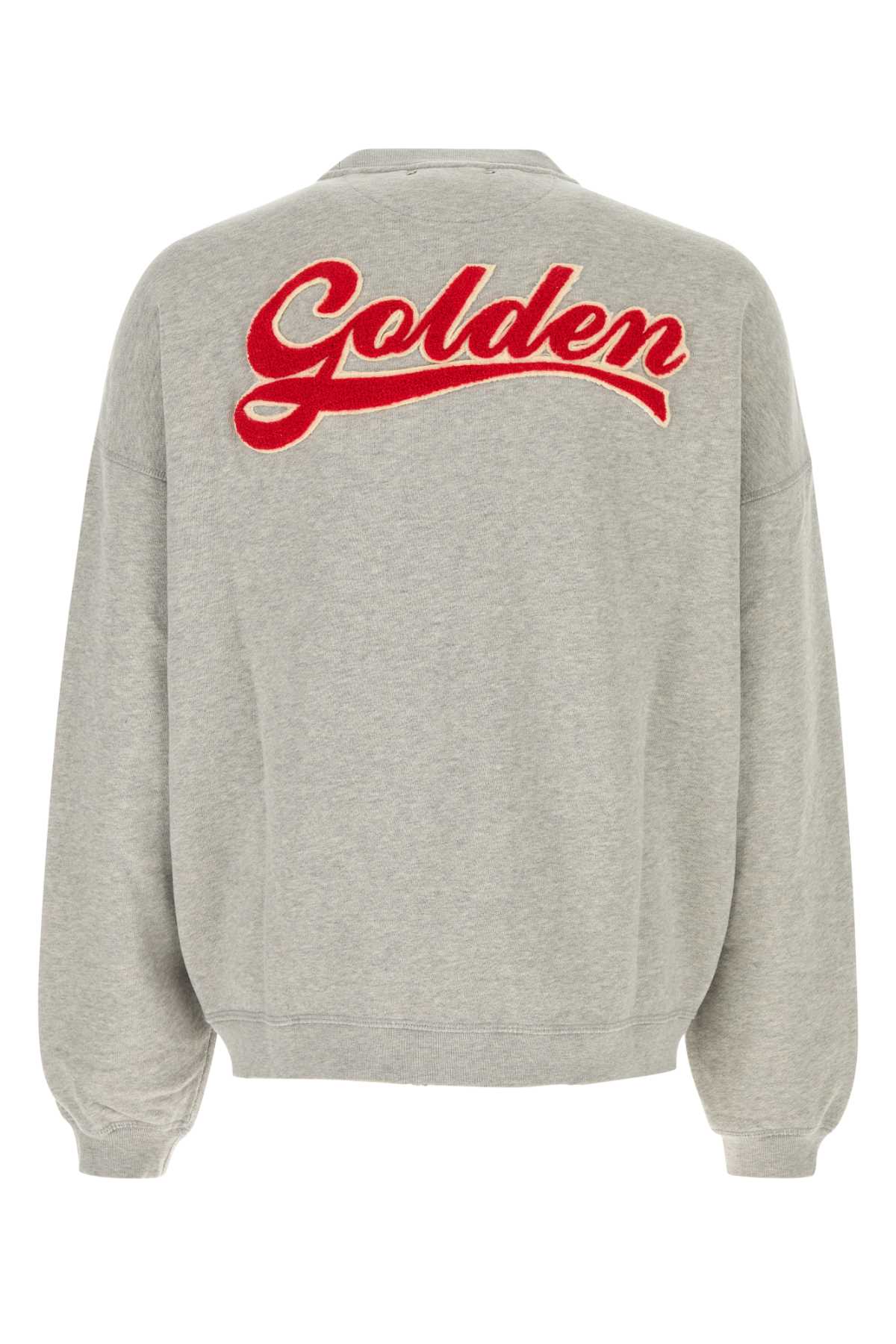 Golden Goose Deluxe Brand Men Melange Grey Cotton Oversize Sweatshirt GOLDEN GOOSE