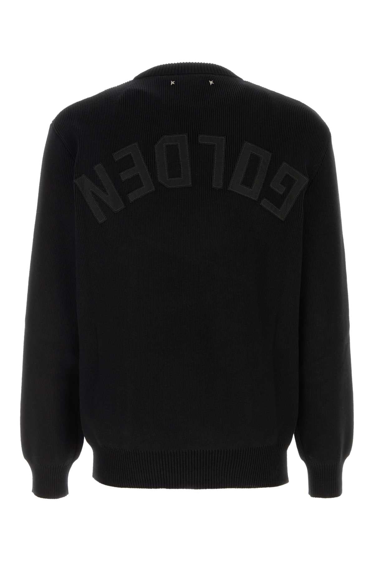 Golden Goose Deluxe Brand Men Black Stretch Cotton Blend Sweater GOLDEN GOOSE