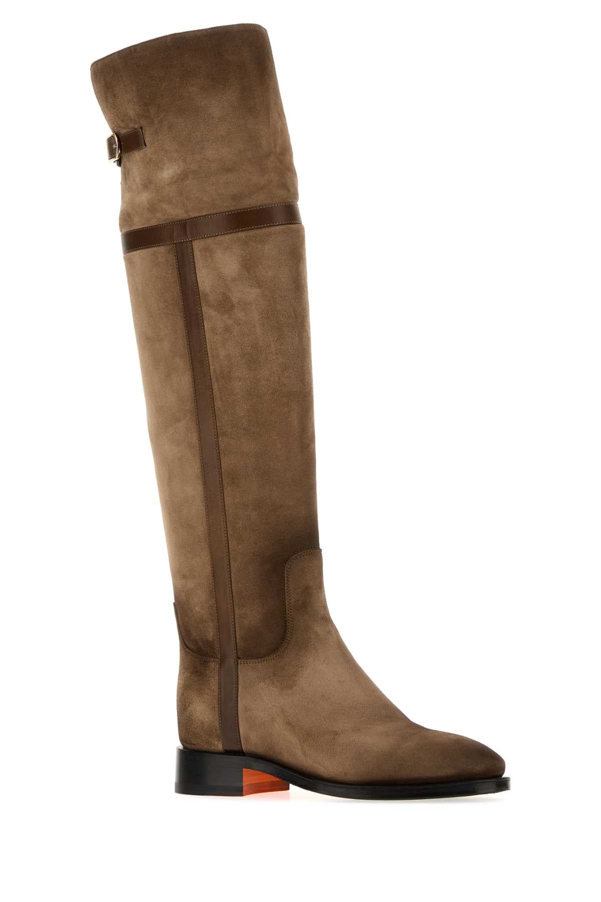 Santoni Women Mud Suede Janelle Boots SANTONI