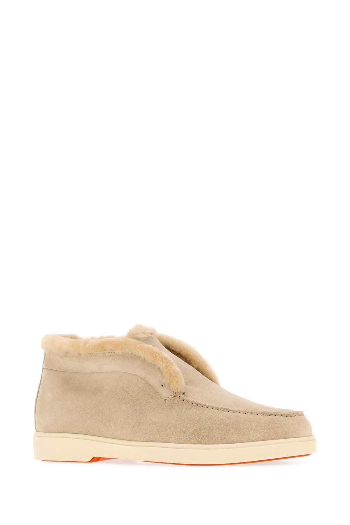 Santoni Women Sand Suede Ankle Boots SANTONI