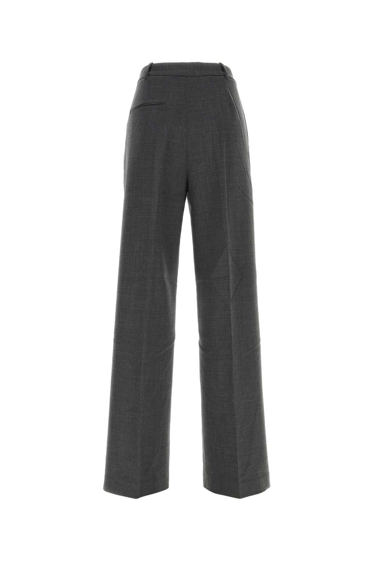 Self Portrait Women Dark Grey Twill Pant SELF-PORTRAIT
