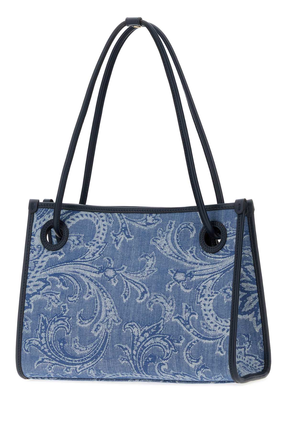 Etro Women Embroidered Denim Small Eyes Shopping Bag ETRO