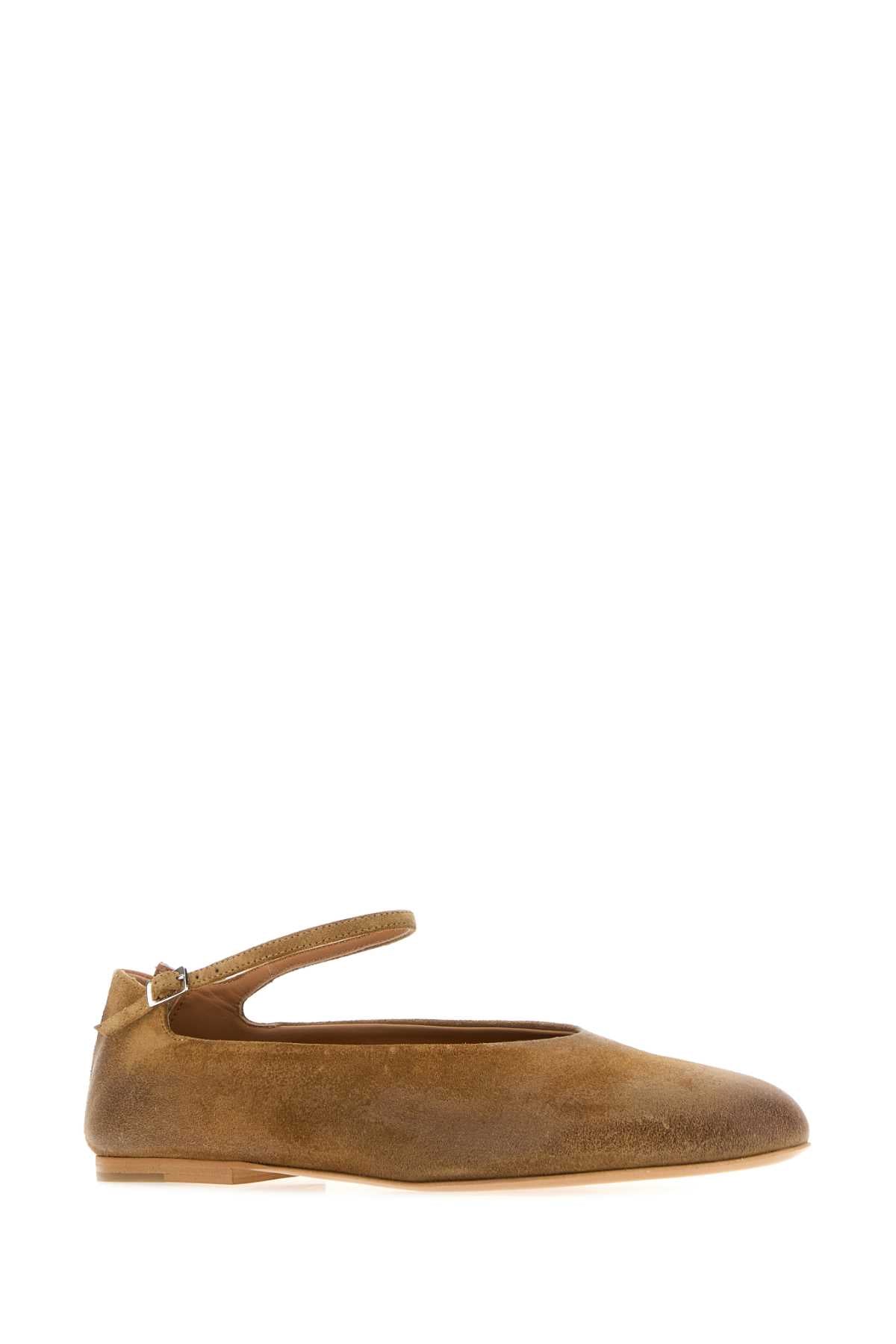 Jil Sander Women Camel Suede Elyss Ballerinas JIL SANDER