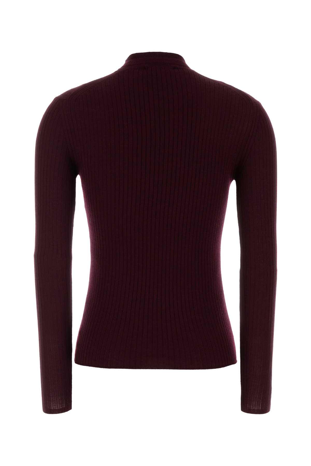Jil Sander Women Burgundy Wool Blend Sweater JIL SANDER