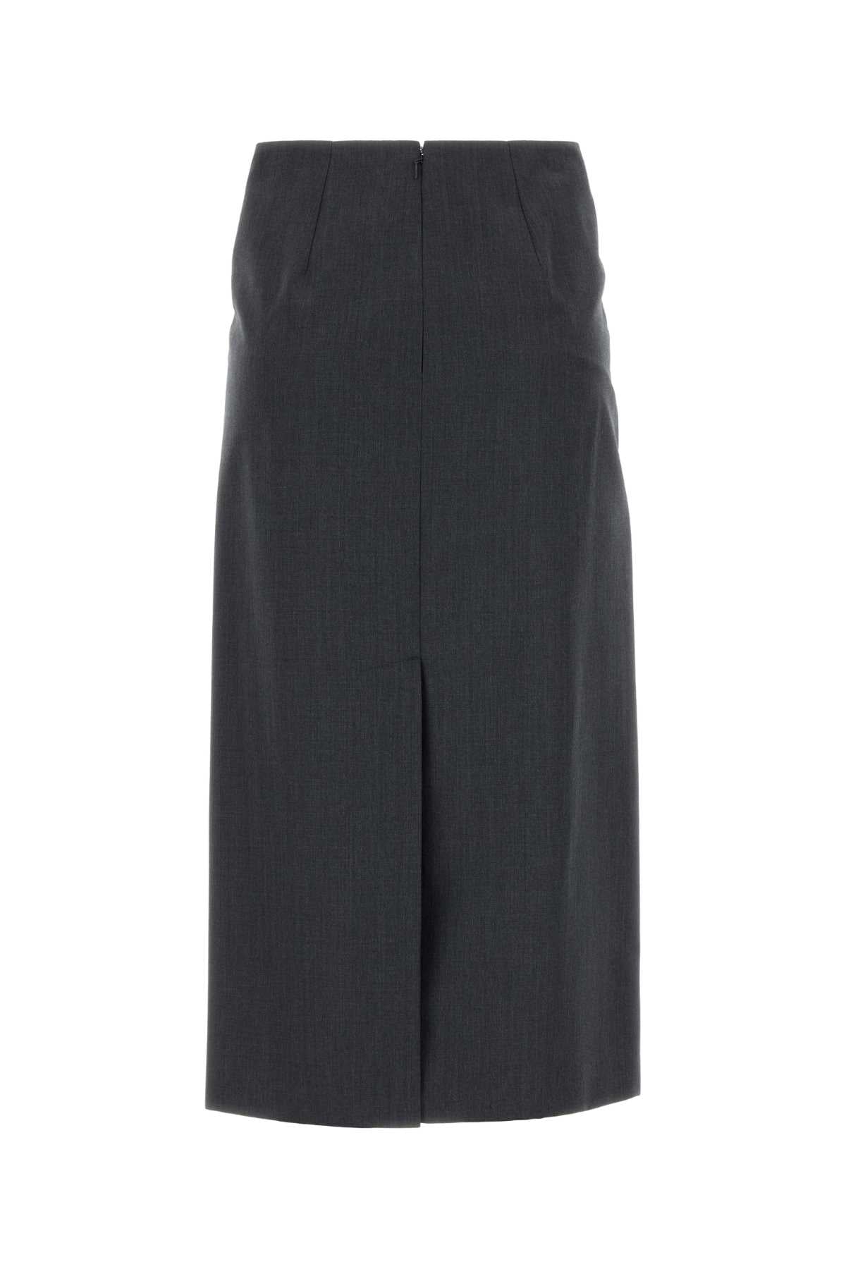Jil Sander Women Dark Grey Wool Blend Skirt JIL SANDER