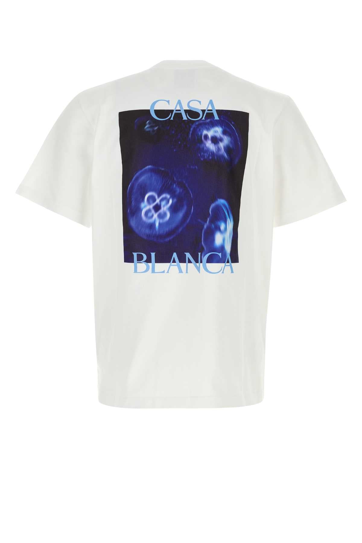 Casablanca Men White Cotton T-Shirt CASABLANCA