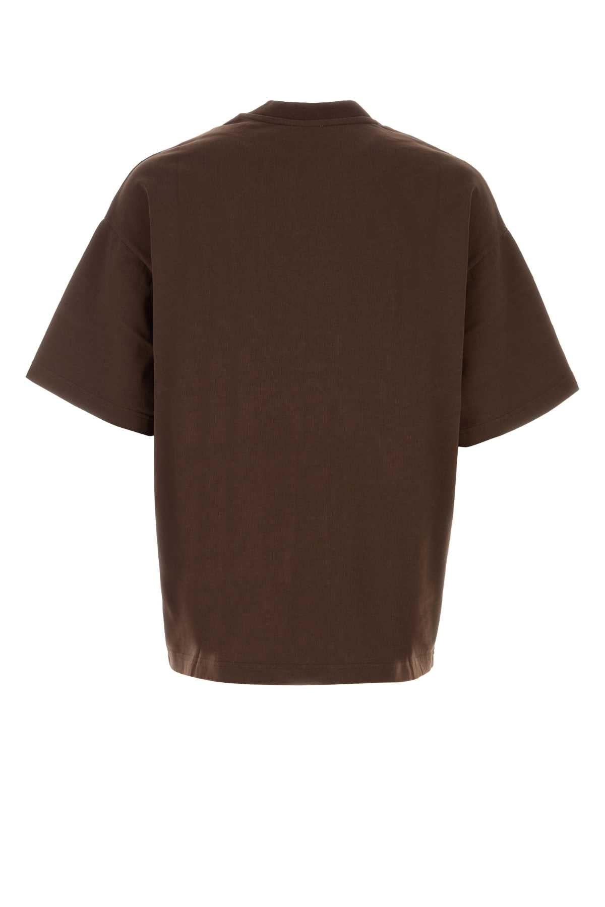 Casablanca Men Brown Cotton Oversize T-Shirt CASABLANCA