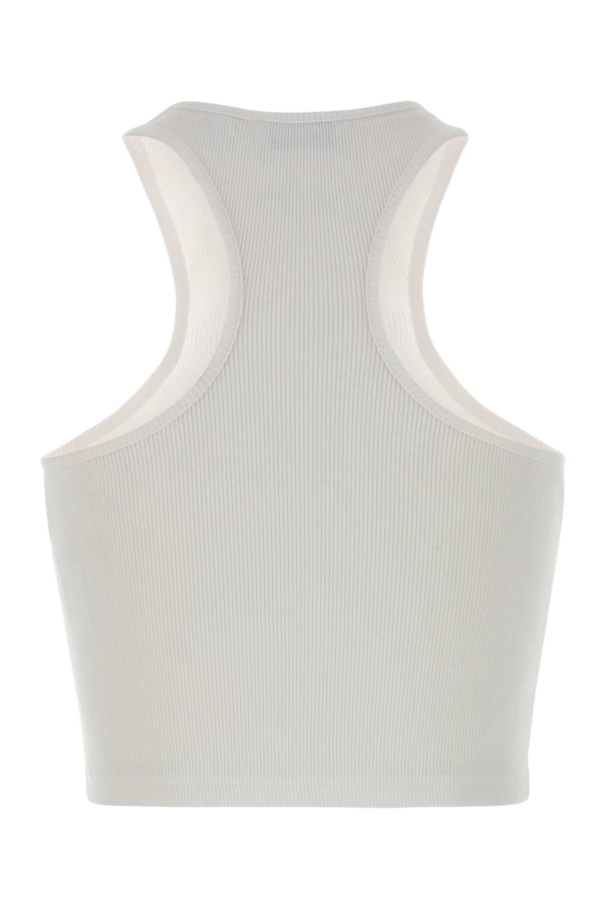 Off White Women White Stretch Cotton Crop-Top OFF-WHITE