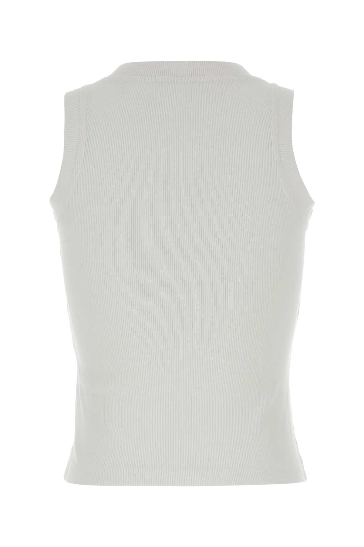 Off White Women White Stretch Cotton Tank Top OFF-WHITE