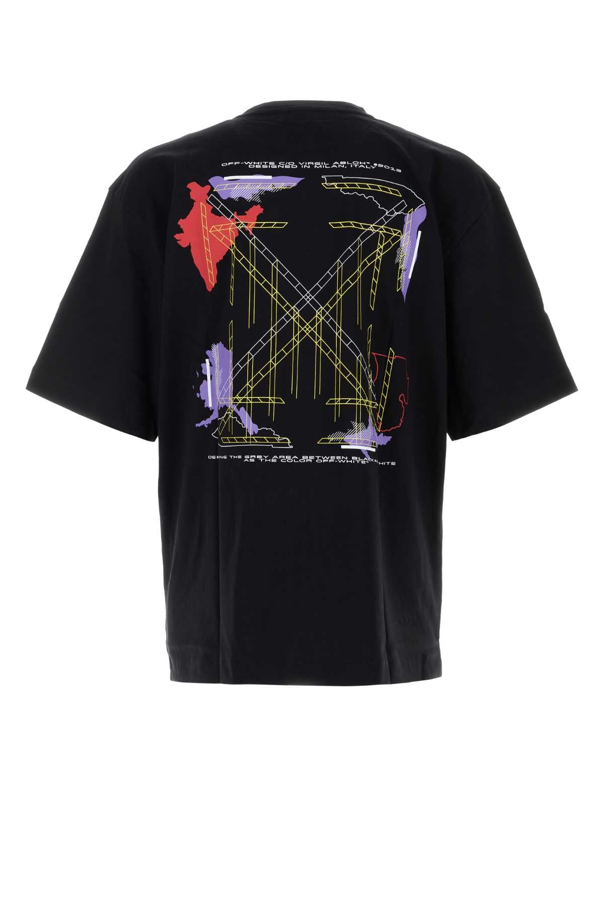 Off White Men Black Cotton T-Shirt OFF-WHITE