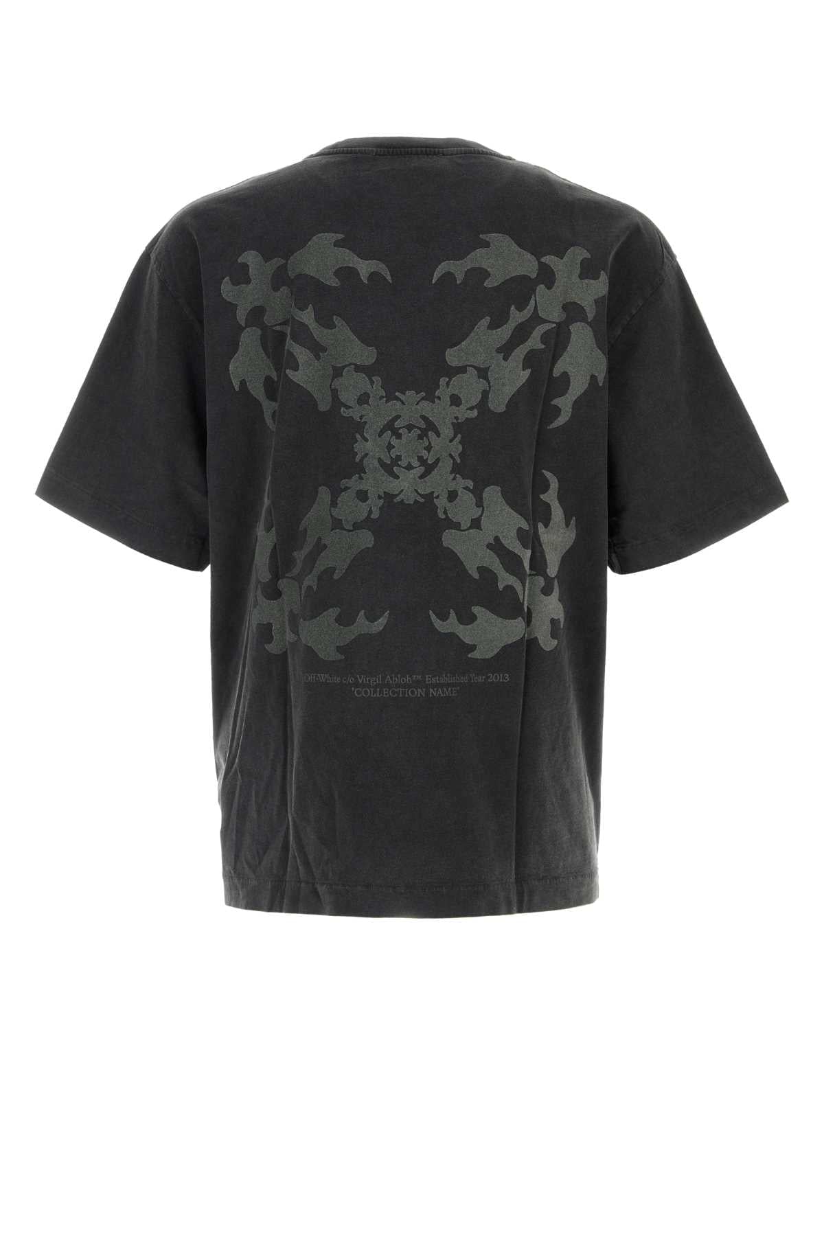 Off White Men Slate Cotton T-Shirt OFF-WHITE