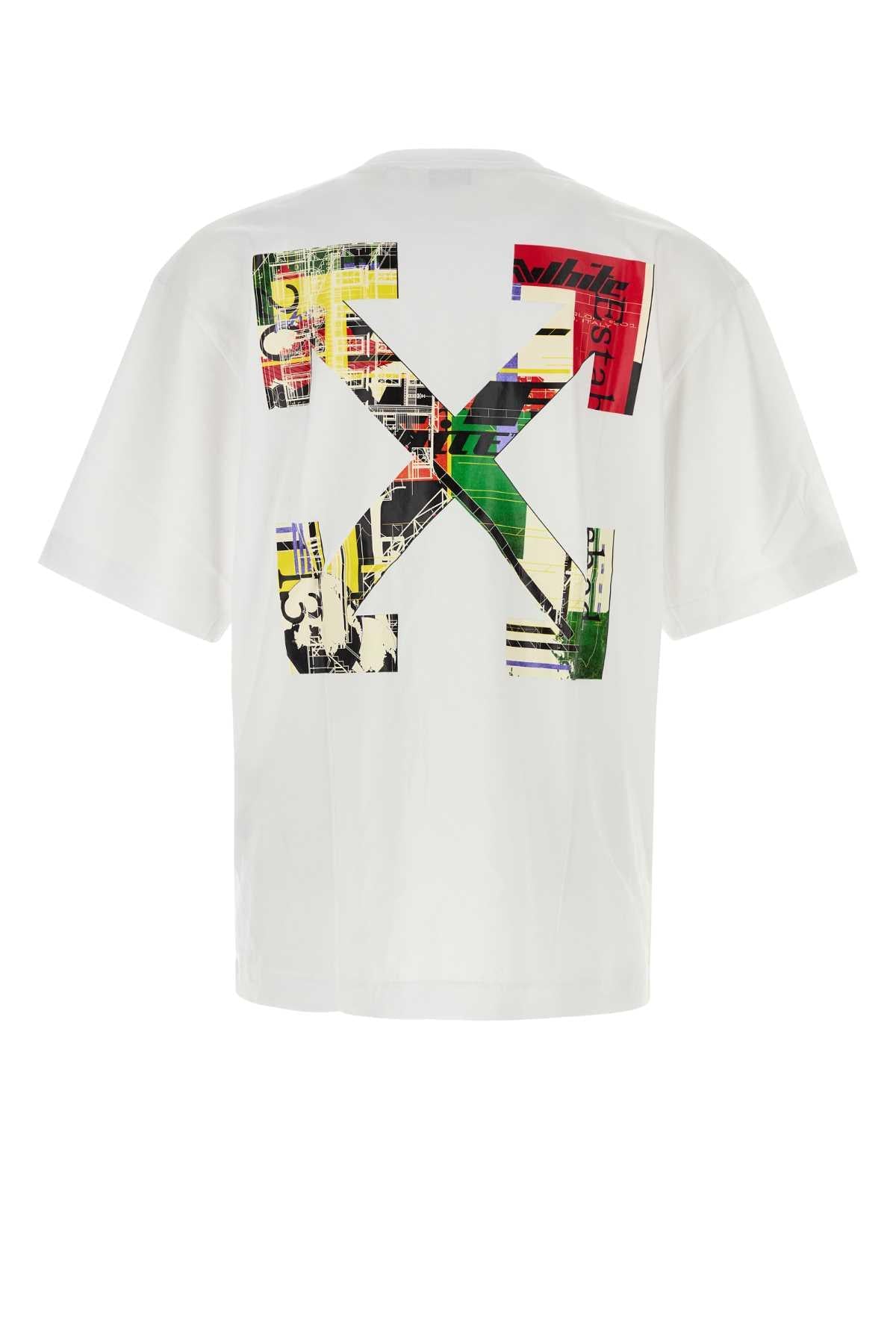 Off White Men White Cotton T-Shirt OFF-WHITE