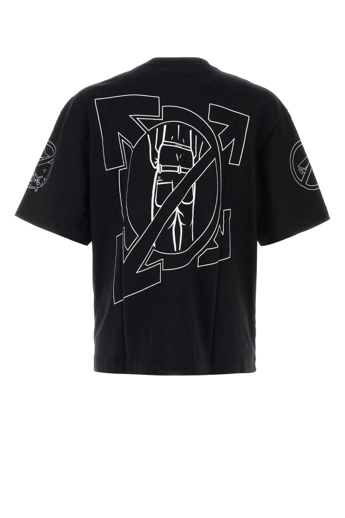 Off White Men Black Cotton T-Shirt OFF-WHITE