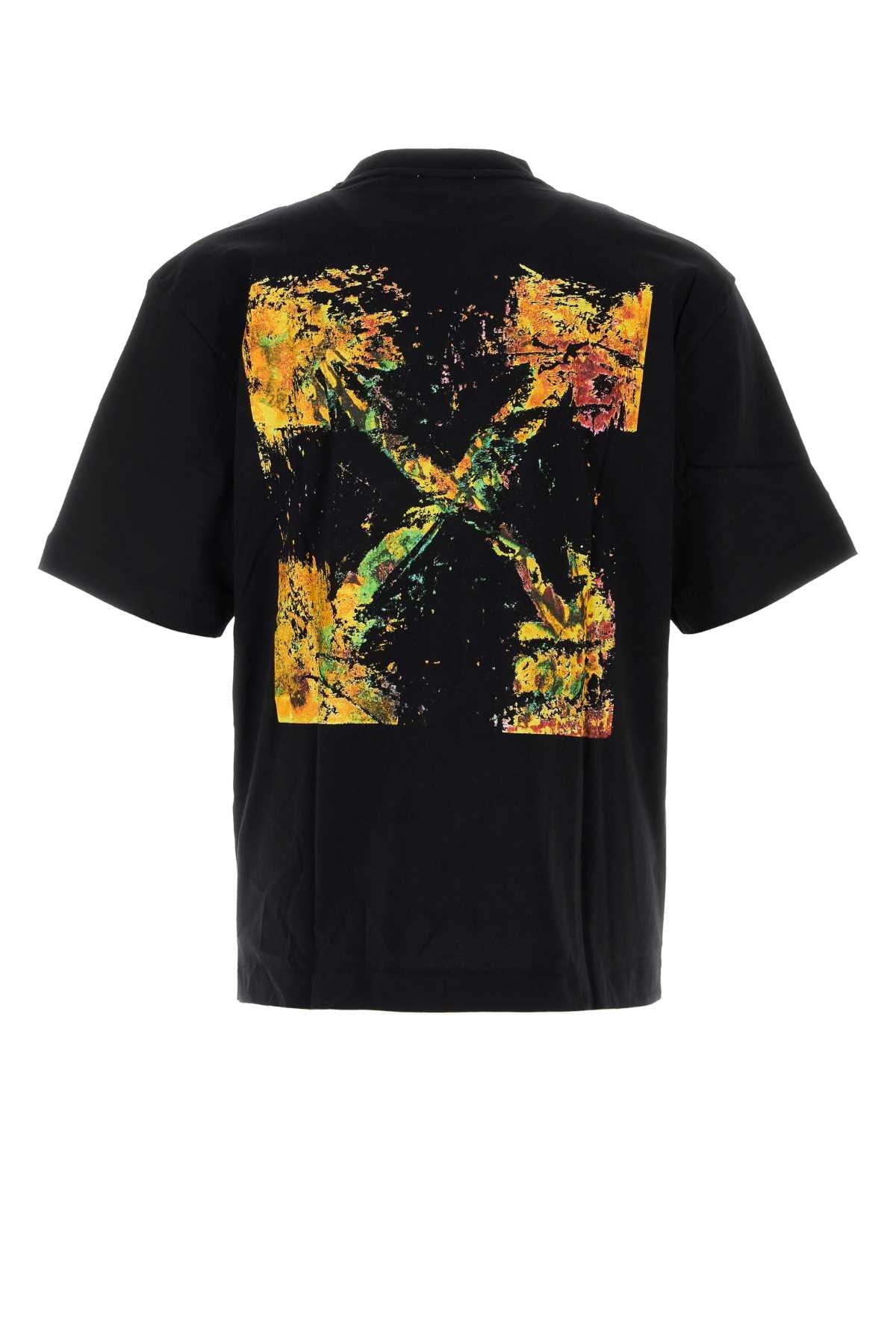 Off White Men Black Cotton T-Shirt OFF-WHITE