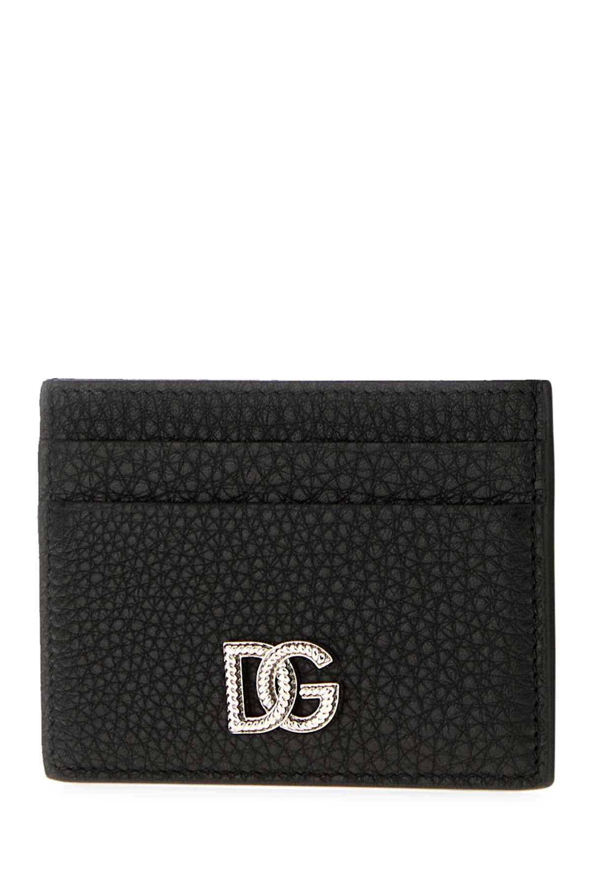 Dolce & Gabbana Men Black Leather Card Holder DOLCE & GABBANA
