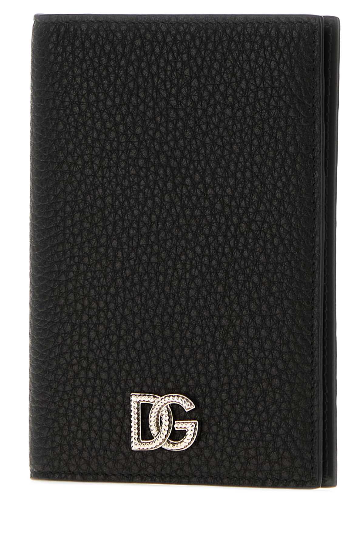 Dolce & Gabbana Men Black Leather Passport Holder DOLCE & GABBANA