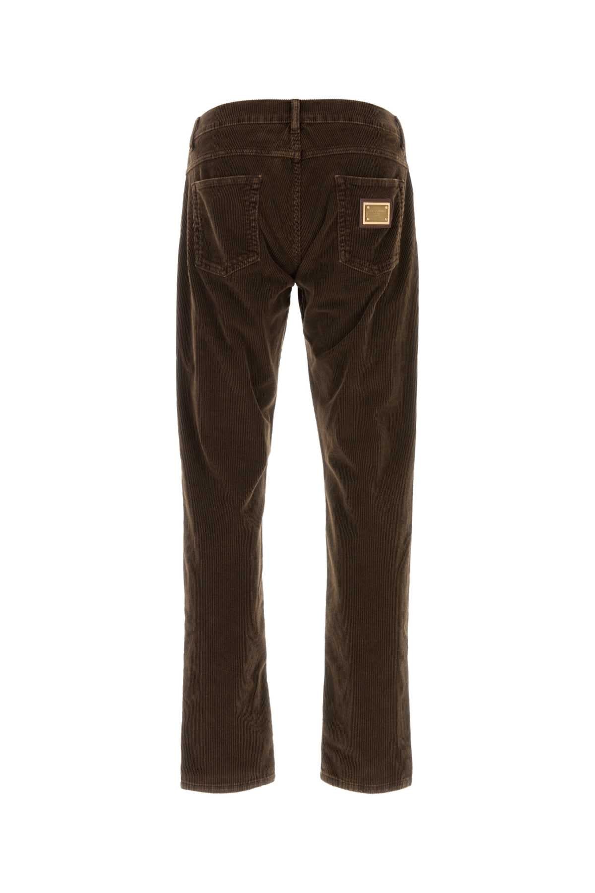 Dolce & Gabbana Men Brown Corduroy Pant DOLCE & GABBANA