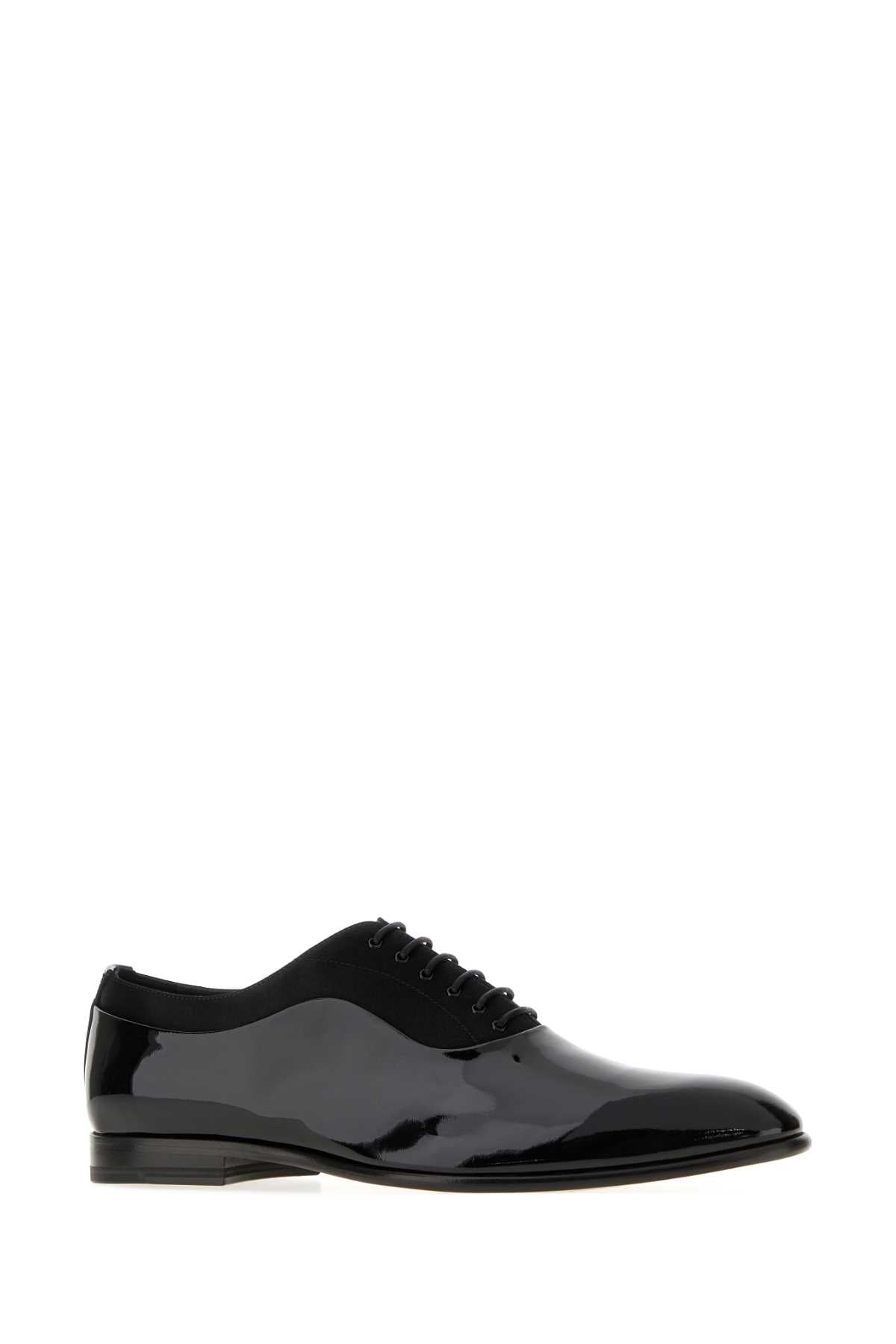 Dolce & Gabbana Men Black Leather And Satin Lace-Up Shoes DOLCE & GABBANA