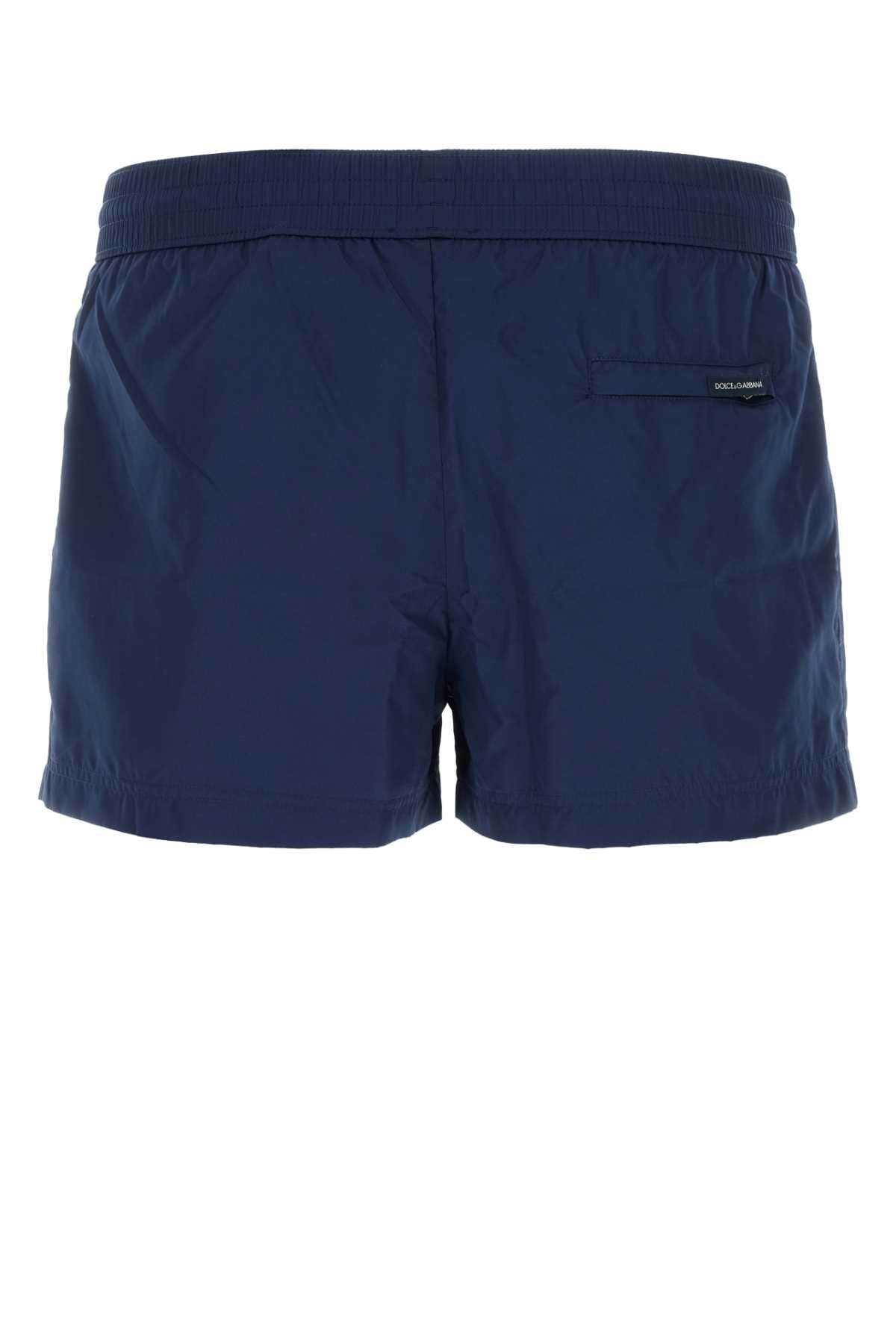 Dolce & Gabbana Men Blue Polyester Swimming Shorts DOLCE & GABBANA