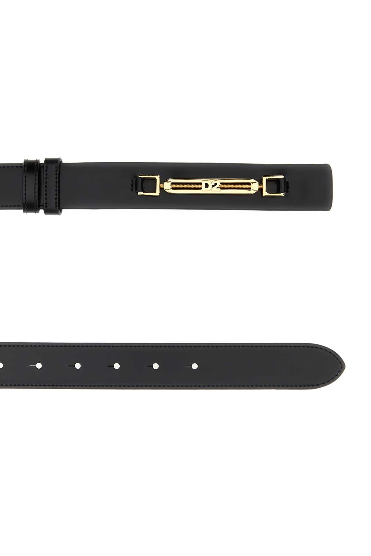 Dsquared Women Black Leather Belt DSQUARED2
