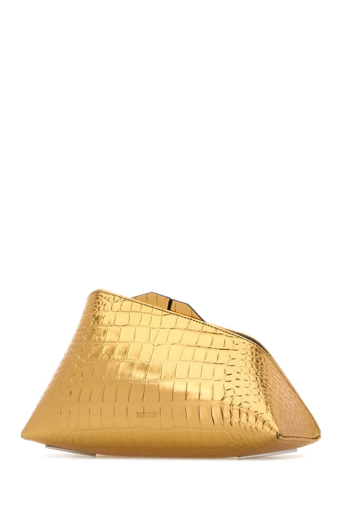 The Attico Women Gold Leather 8.30 Pm Clutch THE ATTICO