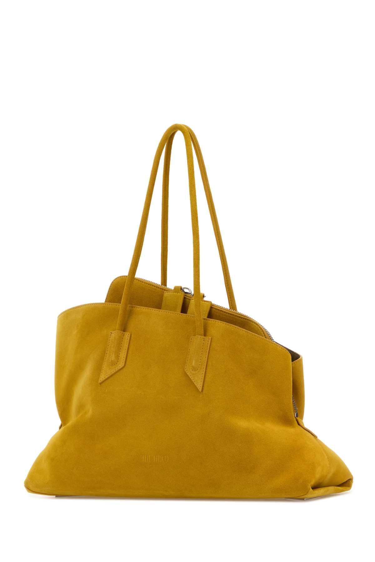 The Attico Women Mustard Suede Medium La Passeggiata Shopping Bag THE ATTICO