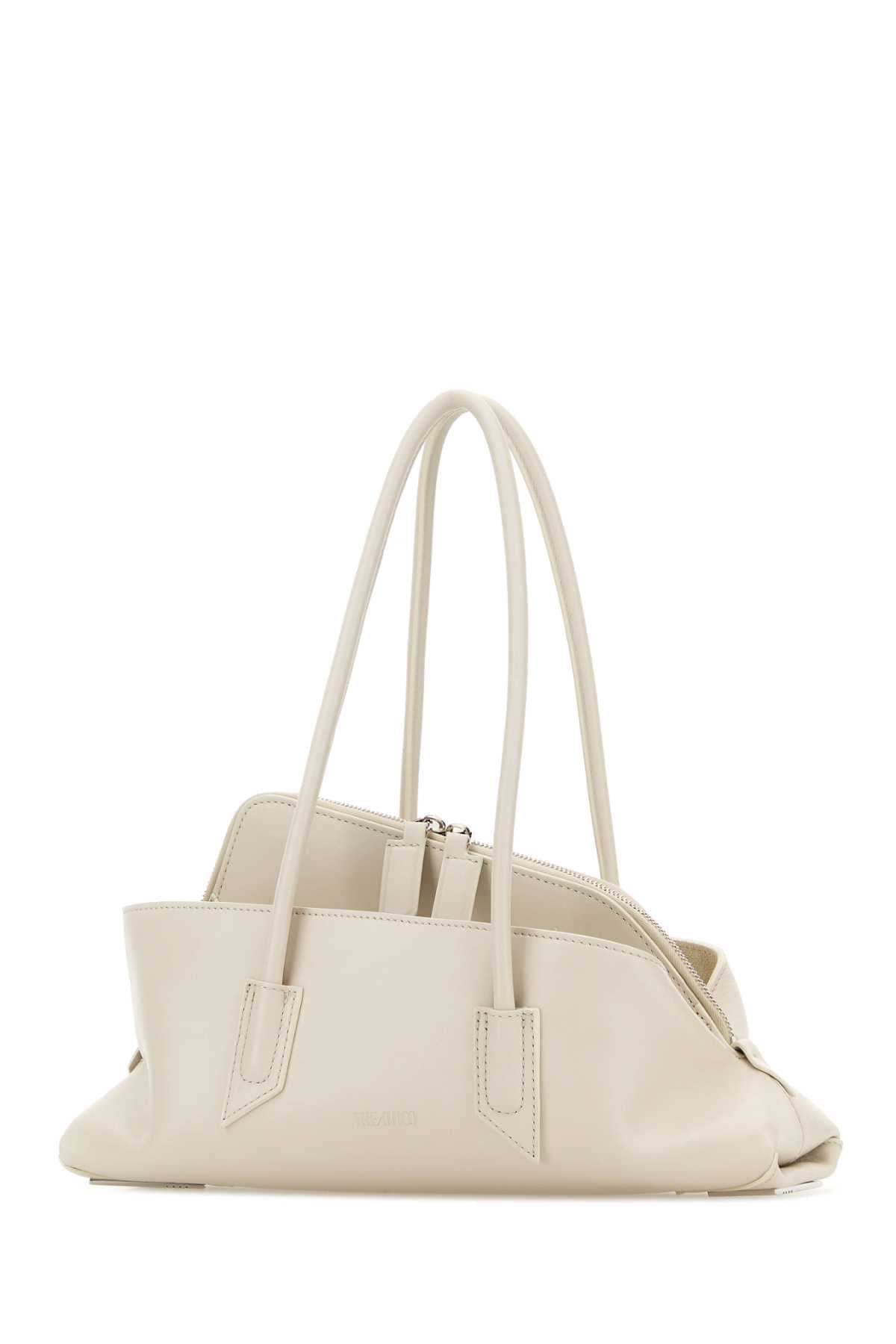 The Attico Women Ivory Leather Small La Passeggiata Shoulder Bag THE ATTICO