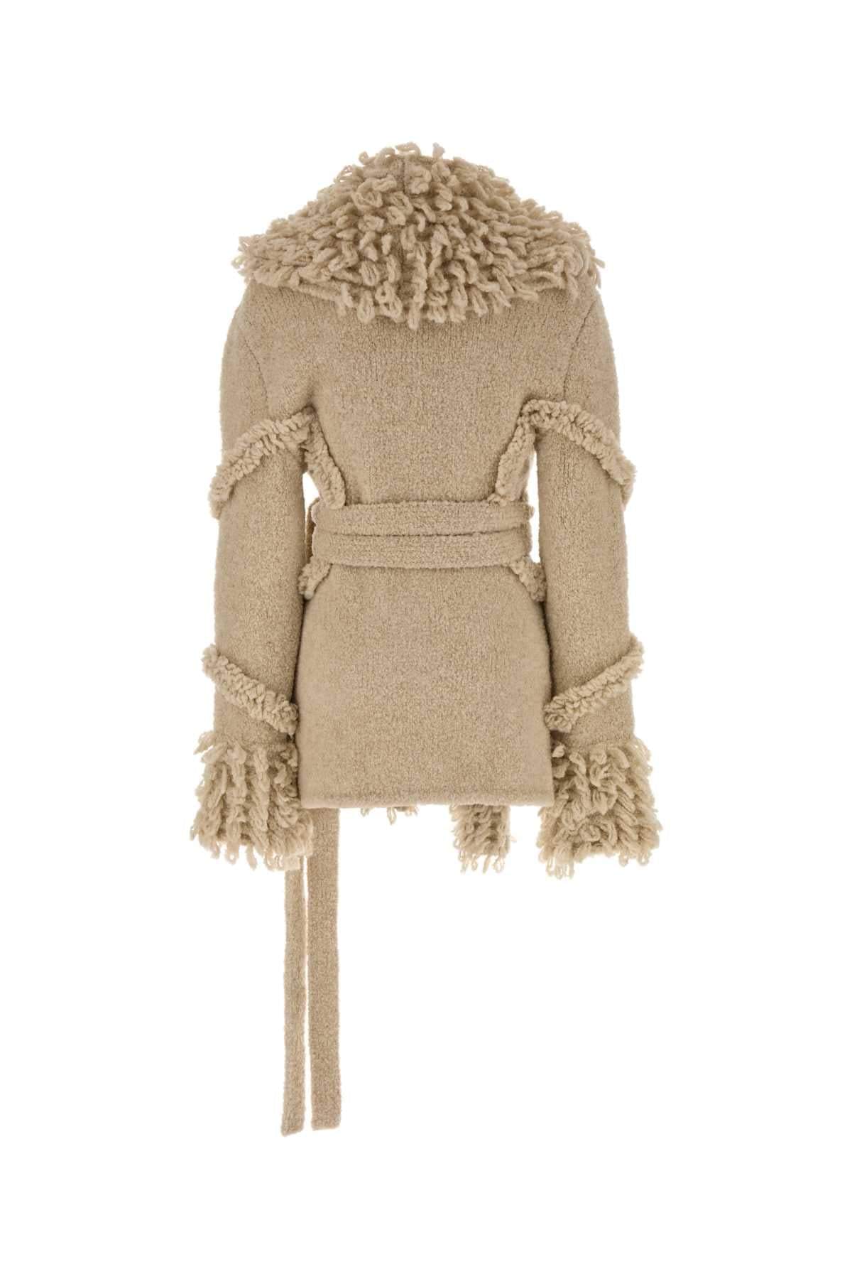 The Attico Women Sand Stretch Wool Blend Cardigan THE ATTICO