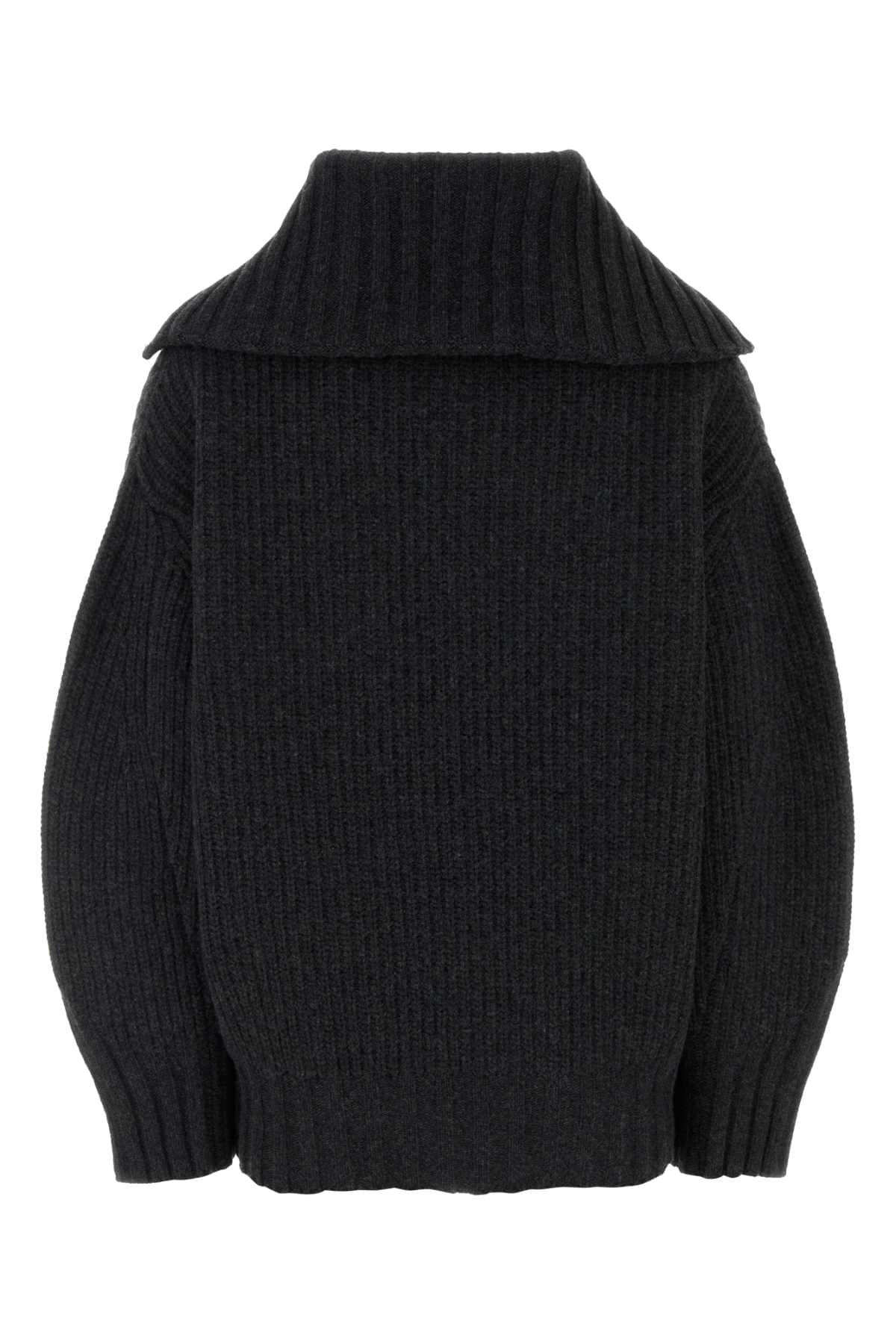 The Attico Women Charcoal Wool Blend Sweater THE ATTICO